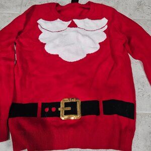 Girls sz L 10/12 Santa Christmas Holiday Sweater